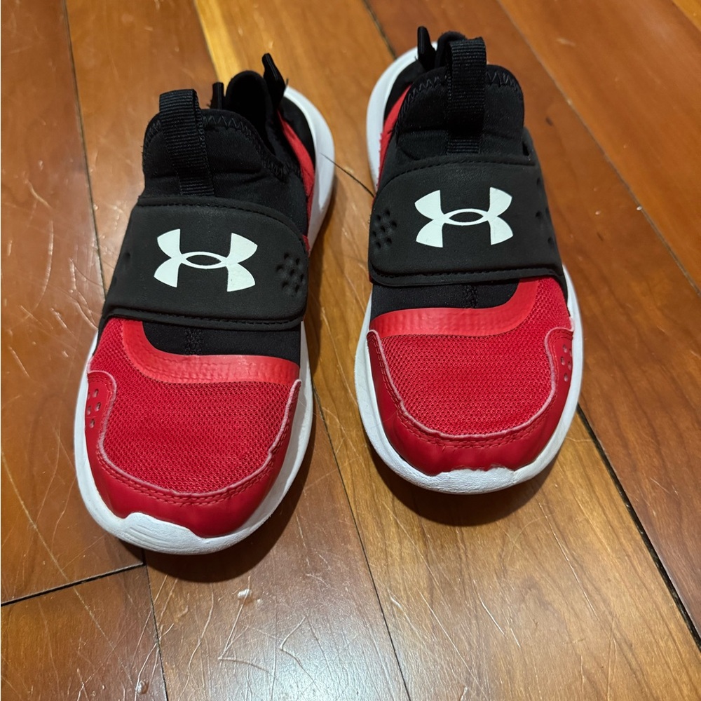 Under Armour Kids Red and Black Sneakers